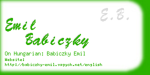 emil babiczky business card